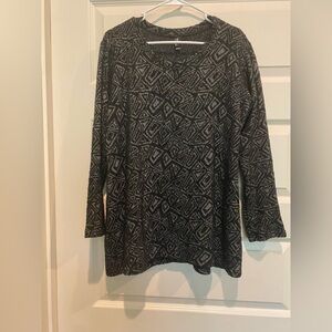 Chic Geometric Black and Gray Tunic